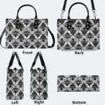 Retro Gothic Black Stripe Lace - Leather Handbag