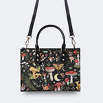 Starry Mushroom Print - Leather Handbag