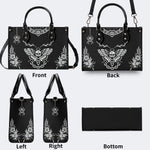 Death Moth Vintage Print - Leather Handbag
