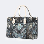 Gothic Bat Print - Leather Handbag