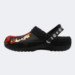 Horror Movie Vintage Graphic Print - Fur Lined Slippers