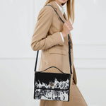 Horror Skull Print - Leather Satchel Bag