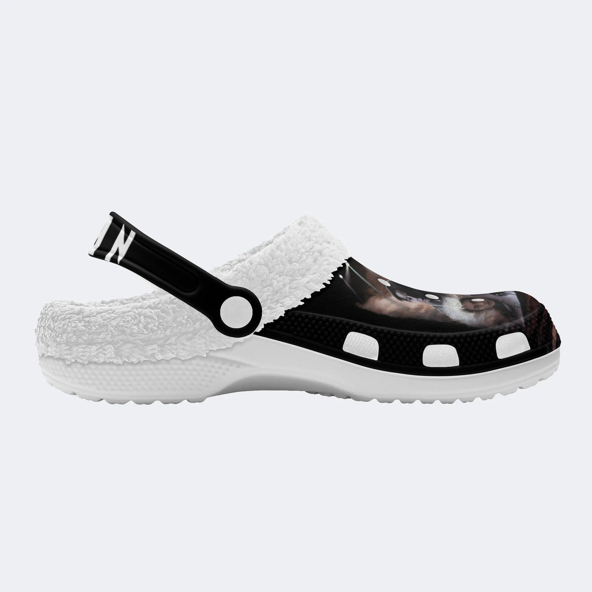 Horror Movie Vintage Print - Fur Lined Slippers