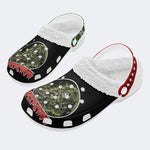 Horror Movie Vintage Print - Fur Lined Slippers/Sandals