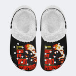 Horror Movie Vintage Graphic Print - Fur Lined Slippers