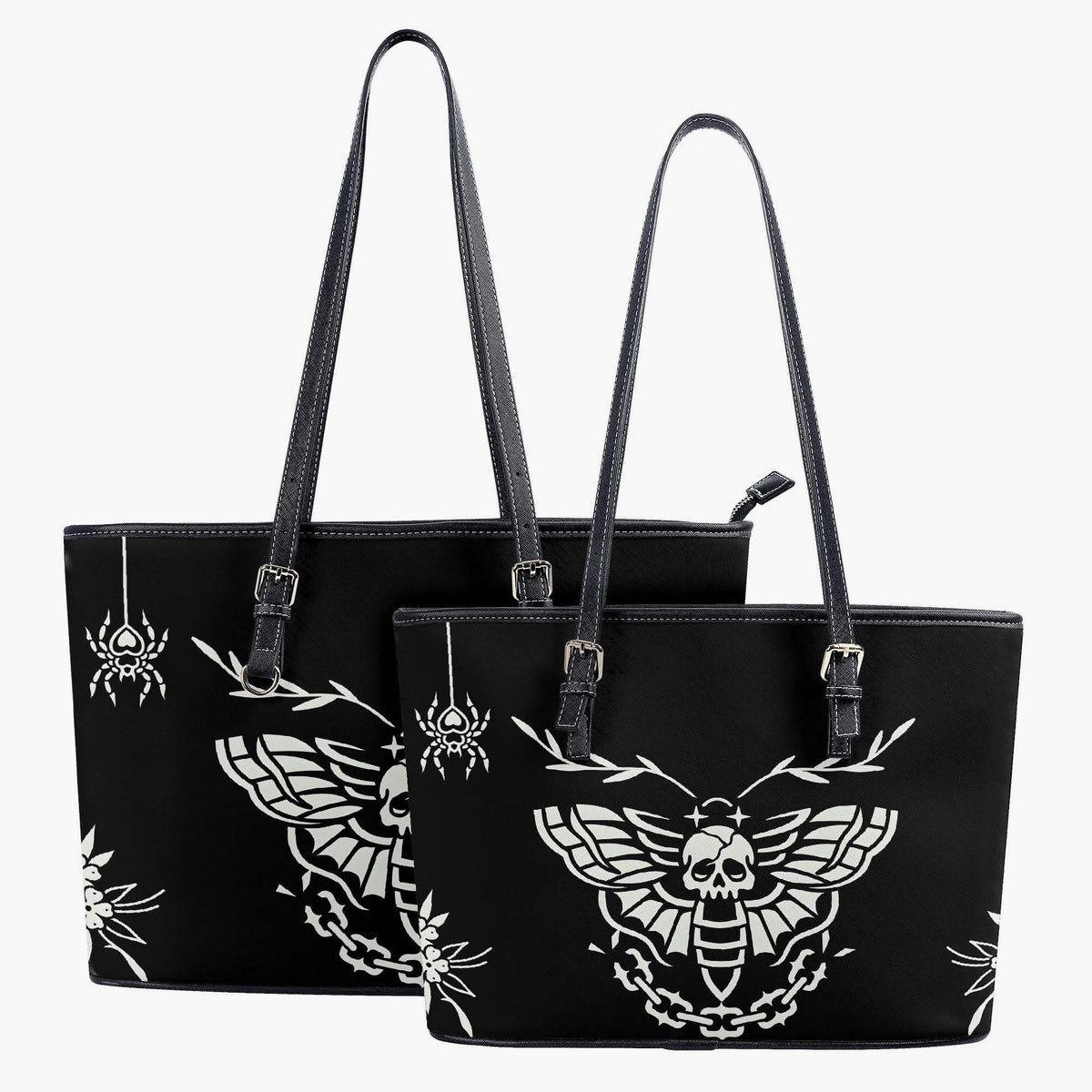 Death Moth Vintage Print - Leather Shoulder Bag