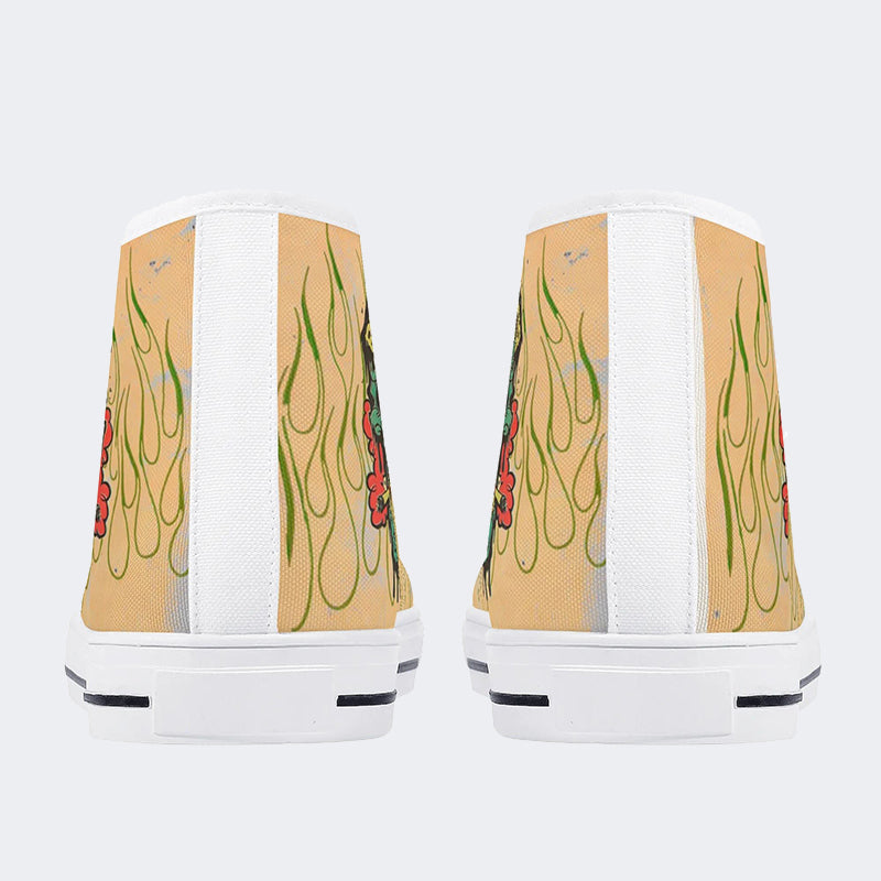 Unisex Skull&Letter Print - High Top Canvas