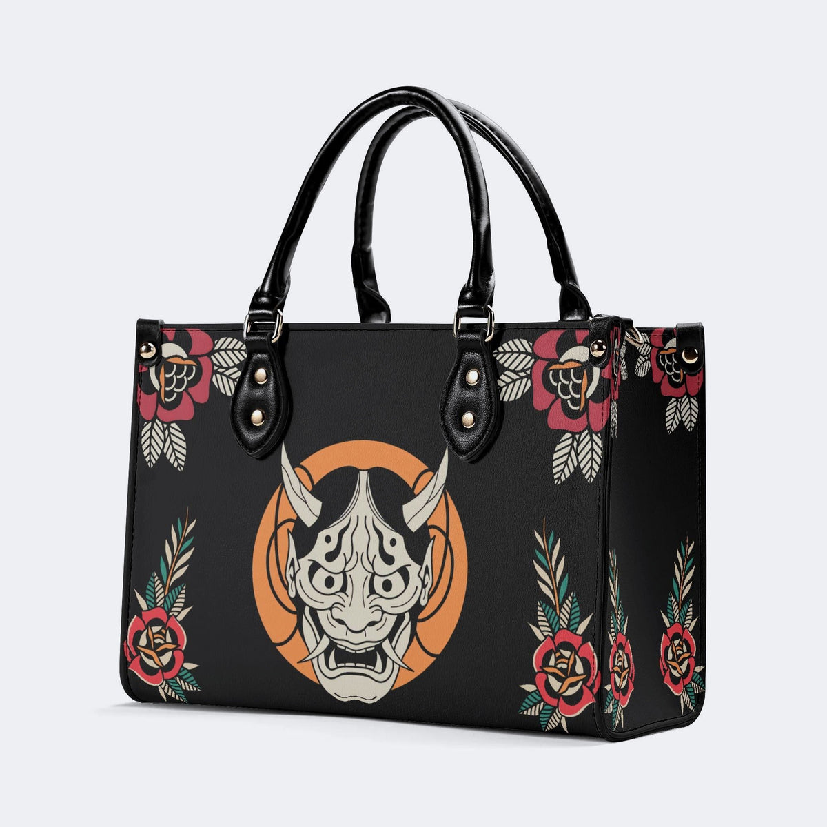 Horror Demon Print - Leather Handbag