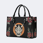 Horror Demon Print - Leather Handbag