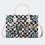 Gothic Pattern Patchwork Print - Leather Handbag