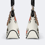 Eyes & Heart Print - Leather Crossbody Bag