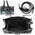 Gothic Bat Print - Leather Handbag