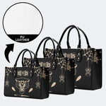 Unisex Tiger Print - Leather Handbag