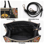 Death Moth On Sword - Leather Handbag