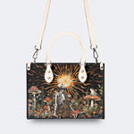 Sun Over The Mushroom Bush - Leather Handbag