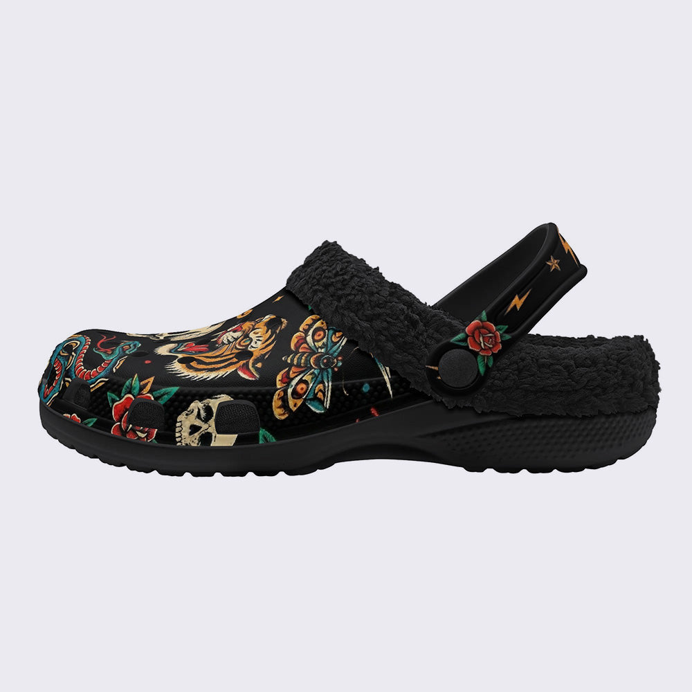 Old School Tattoos Art Print Fleece-Lined Clogs