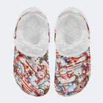 Fun Snowman Print - Fur Lined Slippers/Sandals