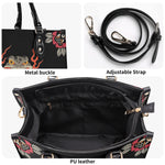 Japanese Style Frog Print - Leather Handbag