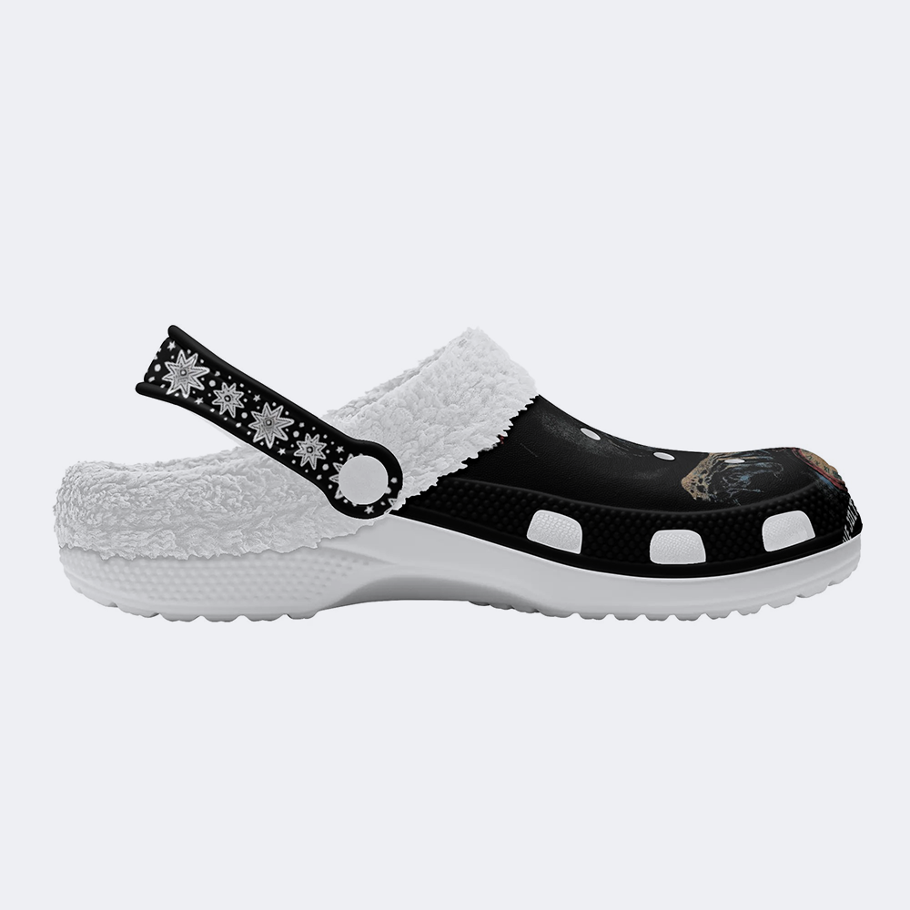 Horror Movie Vintage Graphic - Fur Lined Slippers/Sandals