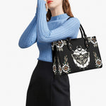 Death Moth Vintage Print - Leather Handbag