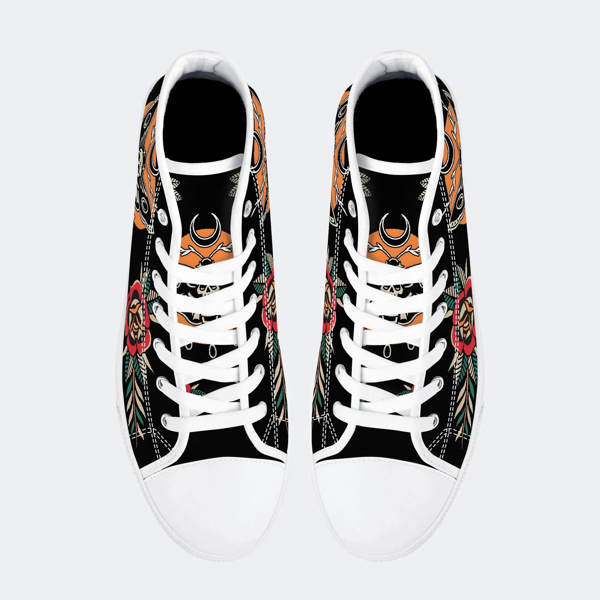 Unisex Death Moth Vintage Print - High Top Canvas