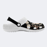 Vintage Butterfly Floral Print - Fur Lined Slippers/Sandals