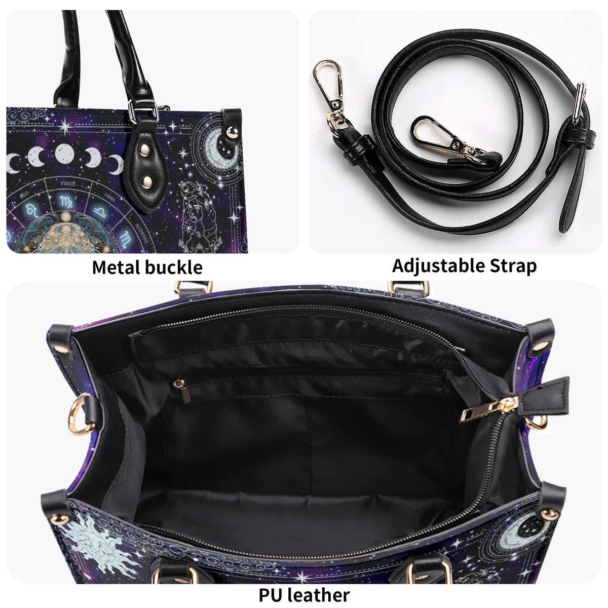 Virgo Starry Sky - Leather Handbag