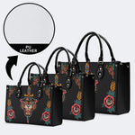 Unisex Tiger Print - Leather Handbag