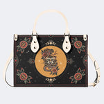 Tiger And Snake In The Moonlight- Leather Handbag
