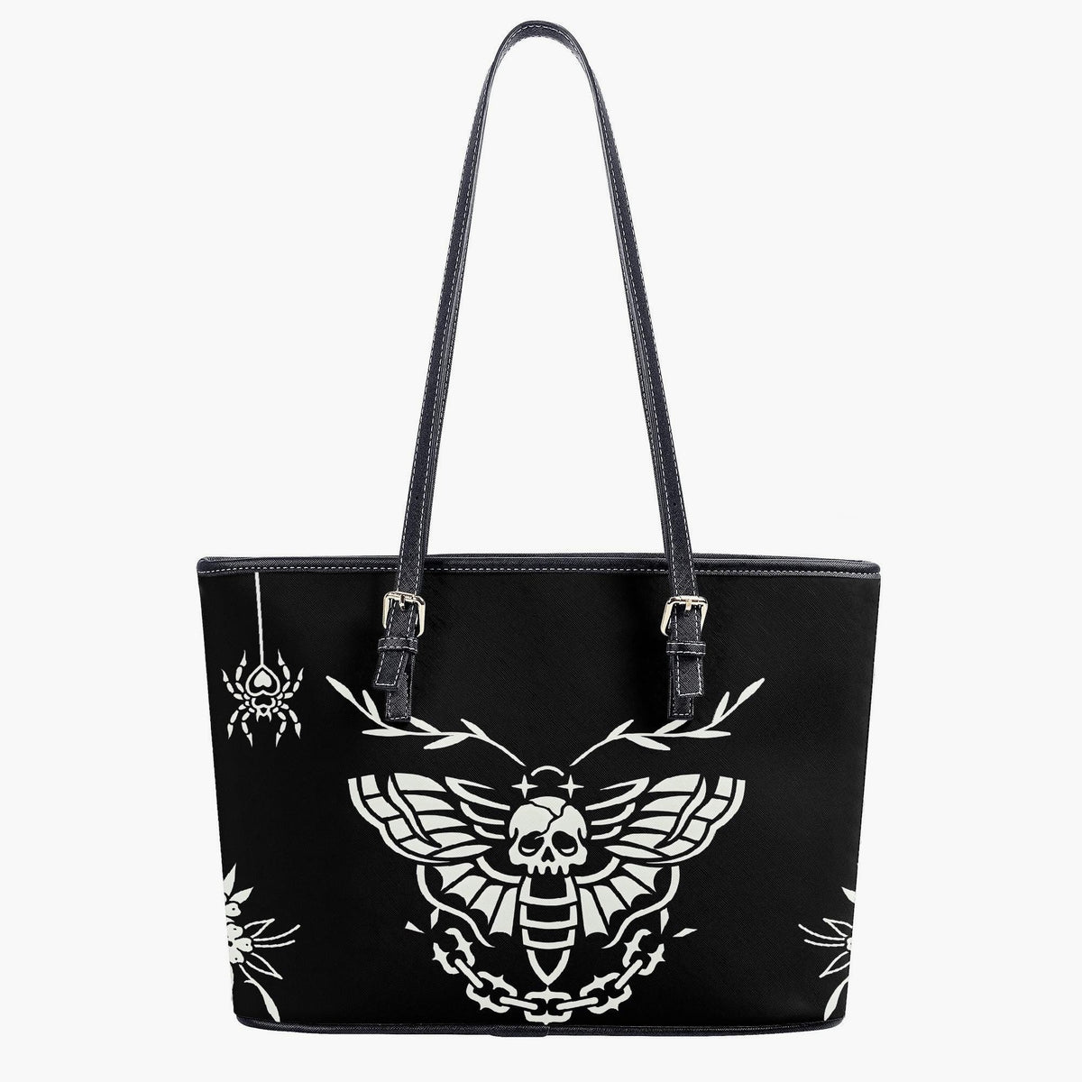 Death Moth Vintage Print - Leather Shoulder Bag
