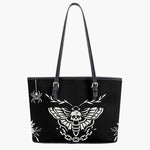 Death Moth Vintage Print - Leather Shoulder Bag
