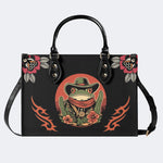 Cowboy Frog Print - Leather Handbag