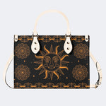 Retro Sun Print - Leather Handbag