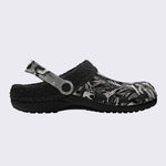 Devil's Hands Print Fleece-Lined Clogs