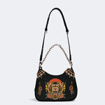 Tiger Holding Sword Print - Leather Crossbody Bag