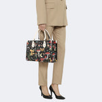 Starry Mushroom Print - Leather Handbag