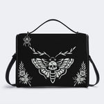 Death Moth Vintage Print - Leather Satchel Bag
