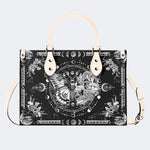 Tarot Skull Butterfly Print - Leather Handbag
