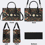 Starry Sky Over Flowers - Leather Handbag