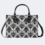 Retro Gothic Black Stripe Lace - Leather Handbag