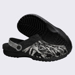 Devil's Hands Print Fleece-Lined Clogs