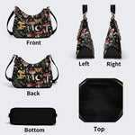 Starry Mushroom Print - Leather Crossbody Bag
