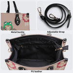 Lucky Cat Print - Leather Handbag
