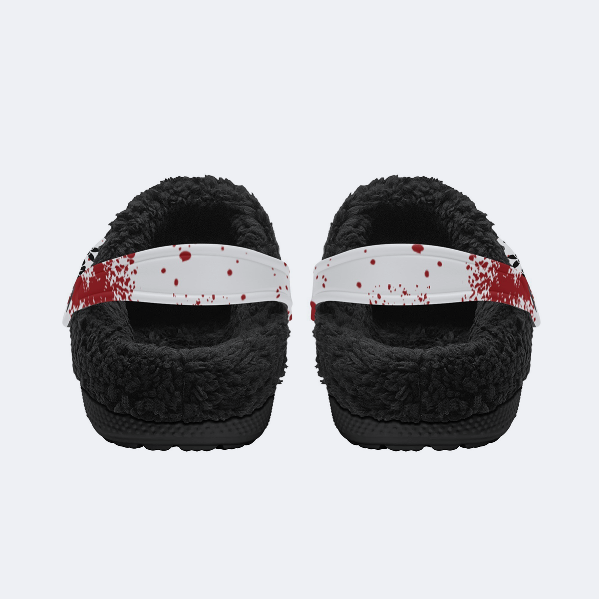 Death Moth Retro Print - Fur Lined Slippers/Sandals