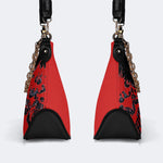 Horror Skull Print - Leather Crossbody Bag