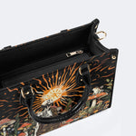 Sun Over The Mushroom Bush - Leather Handbag
