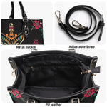 Sword And Moth Print - Leather Handbag