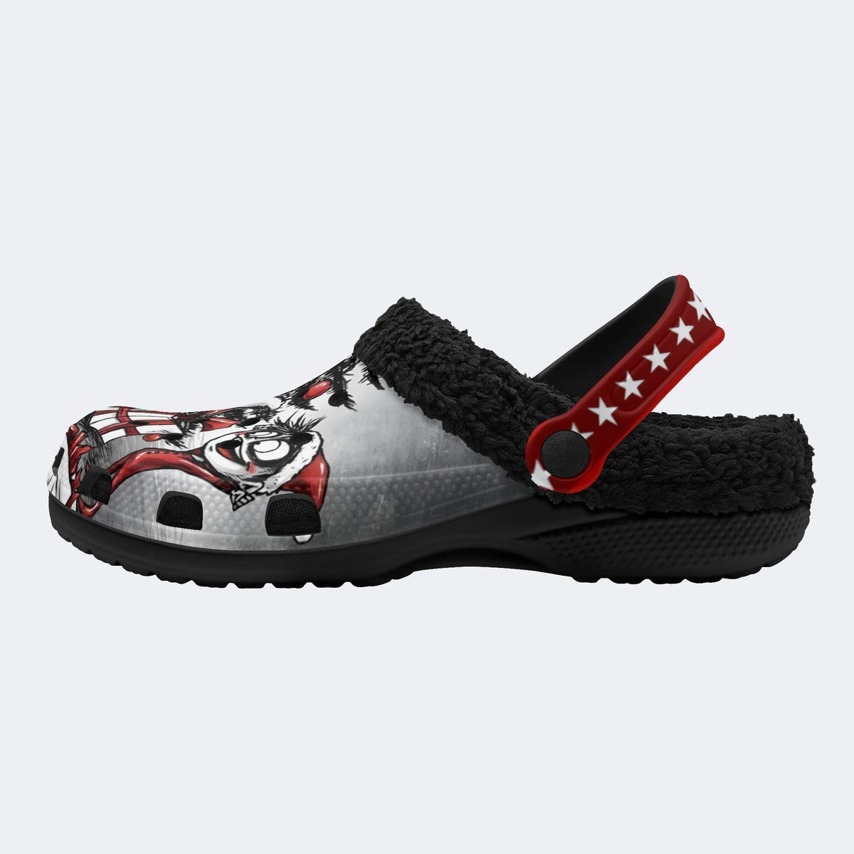 Christmas Dark Art Print - Fur Lined Slippers/Sandals