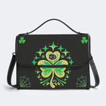 Shamrock Print - Leather Satchel Bag