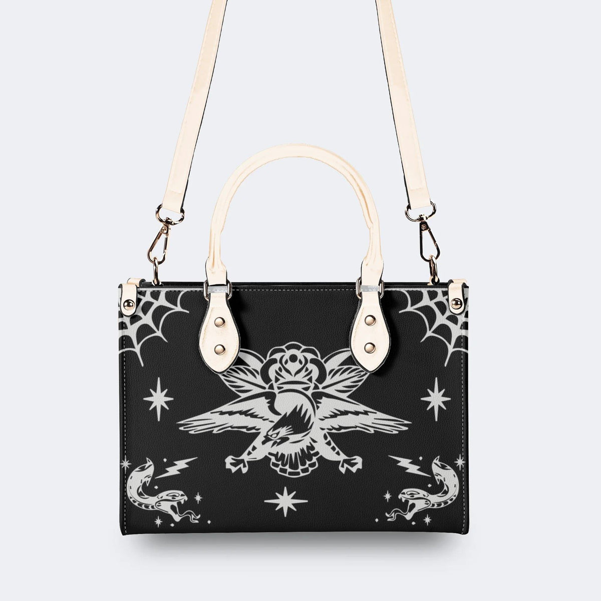 Gothic Eagle And Snake - Leather Handbag